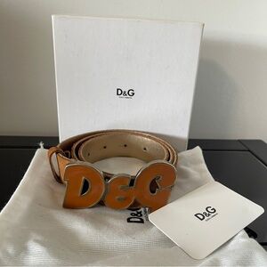 D&G Tan Leather Belt Bag with Logo Hardware Authentic